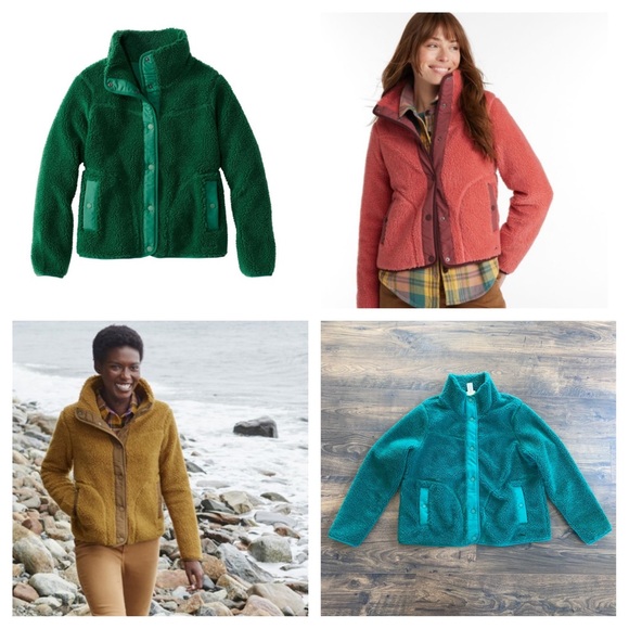 L.L. Bean Jackets & Blazers - LL Bean Sherpa Fleece Jacket Emerald Spruce Green Size XL
